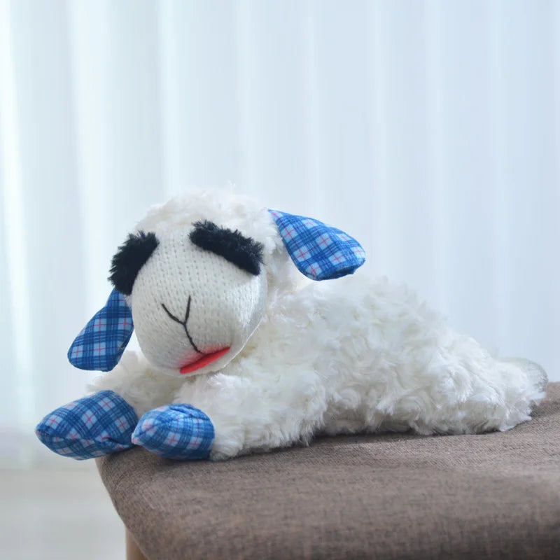 Plush Dog Toys With Squeaky Lamb Anime Lying Sheep Alpaca Plush Stuffed Interactive Toys For Dog Pet Toy Supplies