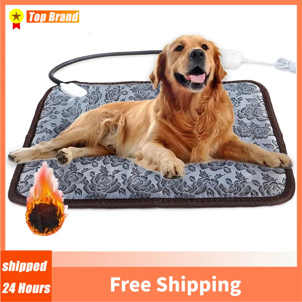 Pet Electric Blanket Winter Warming Pad Cat Dog Heated Nest Waterproof Warmer Power-Off Protection Bite-Resistant Mat Bed Gift
