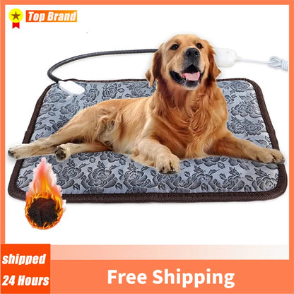 Pet Electric Blanket Winter Warming Pad Cat Dog Heated Nest Waterproof Warmer Power-Off Protection Bite-Resistant Mat Bed Gift