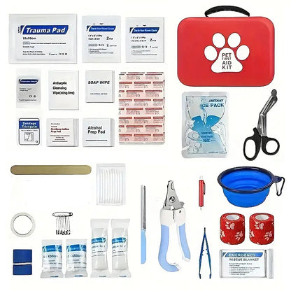 the EMERGENCY PET KIT - Compact Pet First Aid Kit for Dogs and Cats - Emergency Supplies, Camping and Backpacks