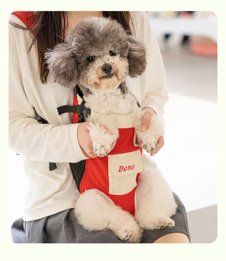 Pet Bag Dog Bag Portable Travel Backpack Outing Cat Mesh Chest Four-legged Backpack