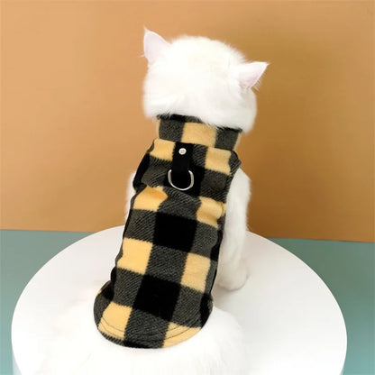 Pet Fleece Vest with Soft and Warm Fleece Sleeveless Design Unconstrained Forelimbs Autumn and Winter Warm Pet Clothing