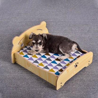 Removable Washable Four-season Universal Princess Nest Pet Dog Wooden Bed with Cushion Nest Teddy Medium and Small Dog Cat Bed