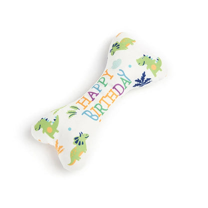 the BIRTHDAY BONE - Dog Toys, Bone Bite Resistant Interactive Toys, Relieve Emotions Squeaking Sound Plush Chew, Vocalize Toys - Birthday Gift