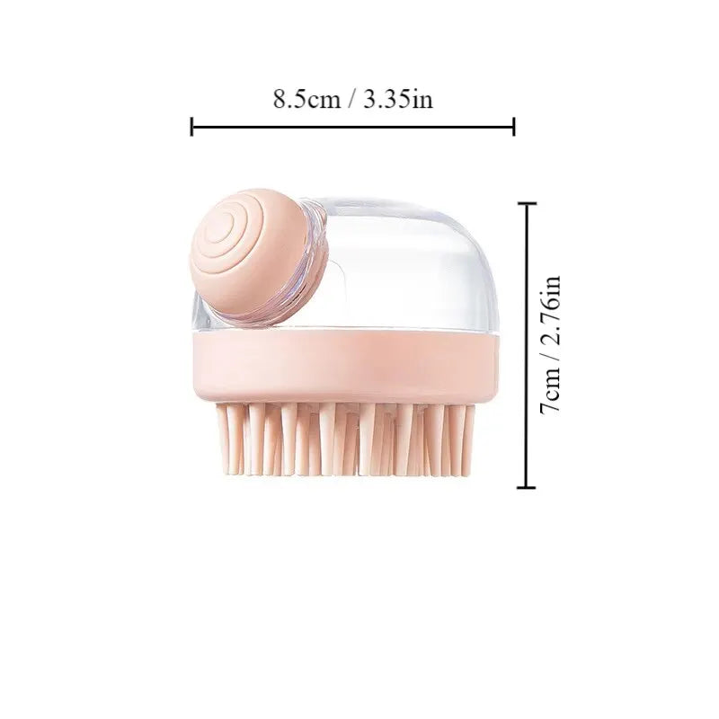 1pc Pet Bath Brush Soft Silicone With Shampoo Dispenser Gentle Massage For Grooming And Cleaning Fur And Hair