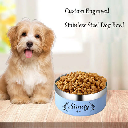 Customized Personalized 1PC Stainless Steel Round Dog Food Bowl Thickened Anti-fall Pet Rice Bowl Feeding Pet Supplies Wholesale