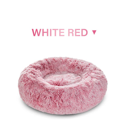 Calming Dog Bed for Small Dogs - Donut Washable Small Pet Bed, Anti-Slip Round Fluffy Plush Faux Fur Large Cat Bed