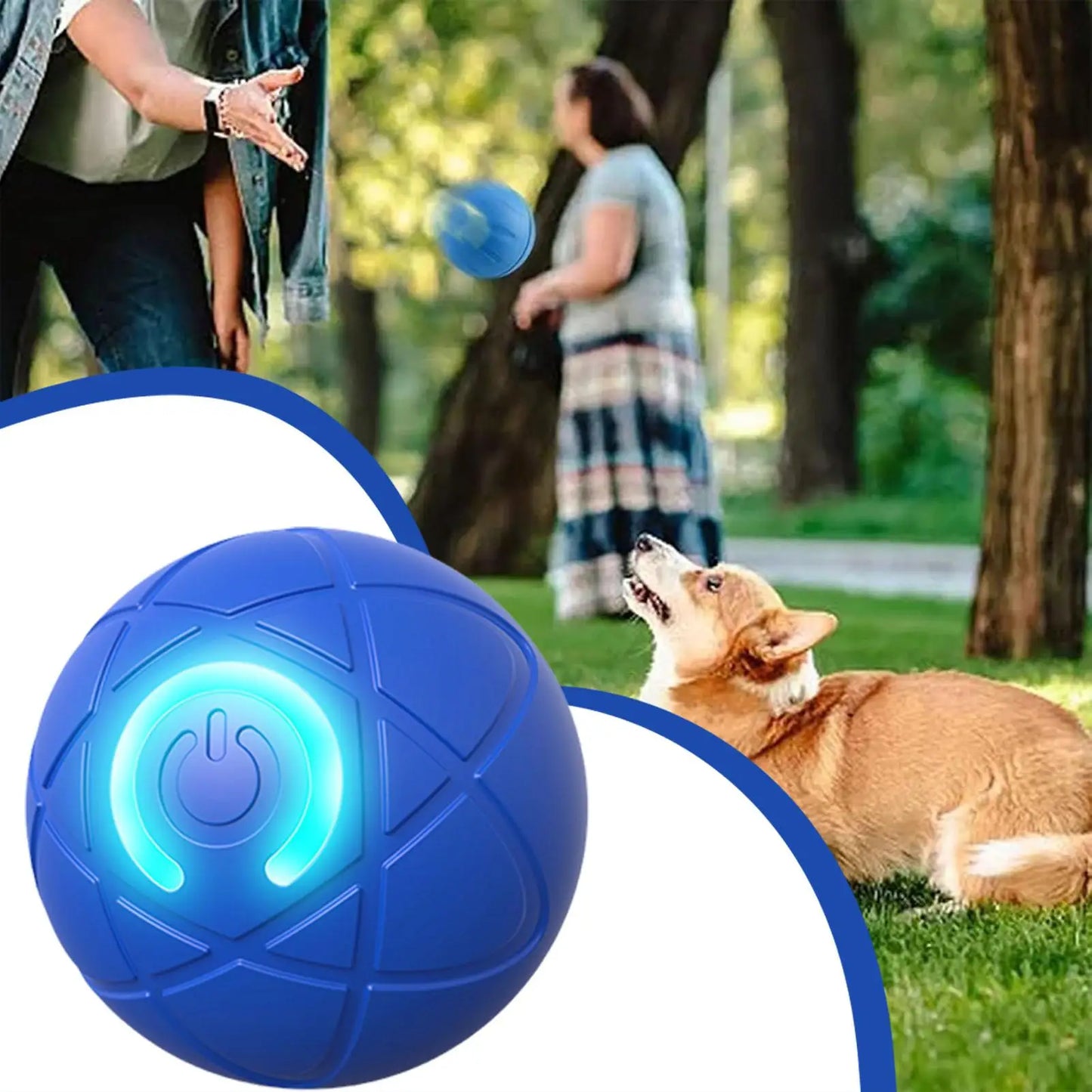 Automatic Rolling Ball Dog Toy - USB Rechargeable Interactive Dog Ball with LED Light, Self-Moving Indoor Play Toy for Puppy Dog