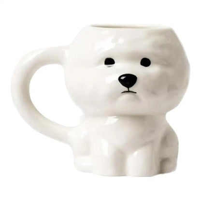 Novelty Puppy Mugs Bichon Frise Puppy Ceramic Mug Cute Creative Home Drinking Cup Coffee Cup Couple Cup Festival Gifts