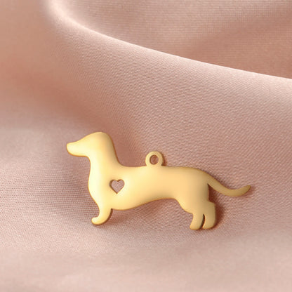 5 pieces/batch Cute Sausage Dog Wolf Pendant Stainless Steel DIY Earrings Bracelet Jewelry Fashion Jewelry Making