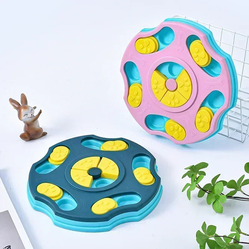 the IQMEAL PUZZLE BOWL - Dog Puzzle Toys, Slow Feeder, Interactive, Increase Puppy IQ, Food Dispenser, Slowly Eating Non-Slip Bowl, Pet Cat/Dogs Training Game