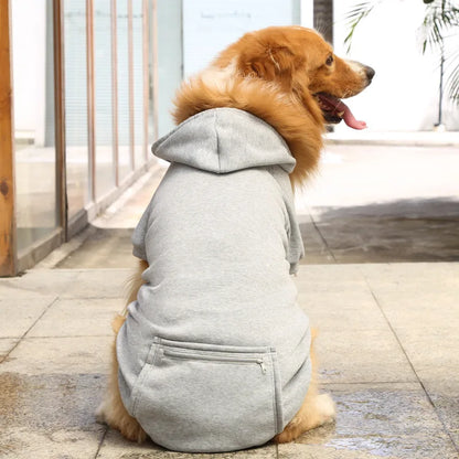 Big Dog Hoodies Autumn and Winter Pet Zipper Pocket Hoodies for Large Medium Sized Dog Clothes Pet Clothing