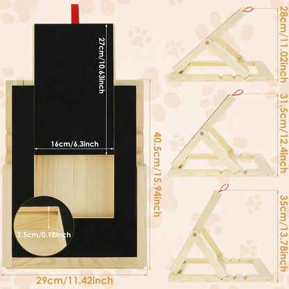 Dog Nail Scratch Pad Wooden Dog Nail File Board with Built-in Treat Drawer 3 Height Adjustable Dog Scratch Board Foldable Dog