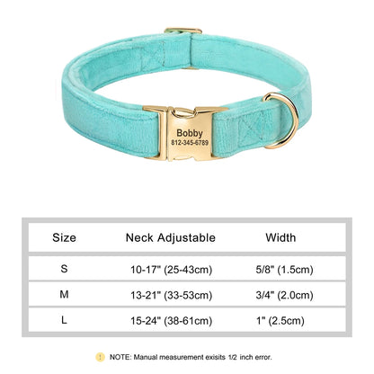 the COZY CREST PERSONALIZED COLLAR - Custom Dog Collar, Soft Velvet Dog Collars, Winter Personalized Pet ID Tag Plush Necklace for Small to Large Dogs, Pug, Free Engraving