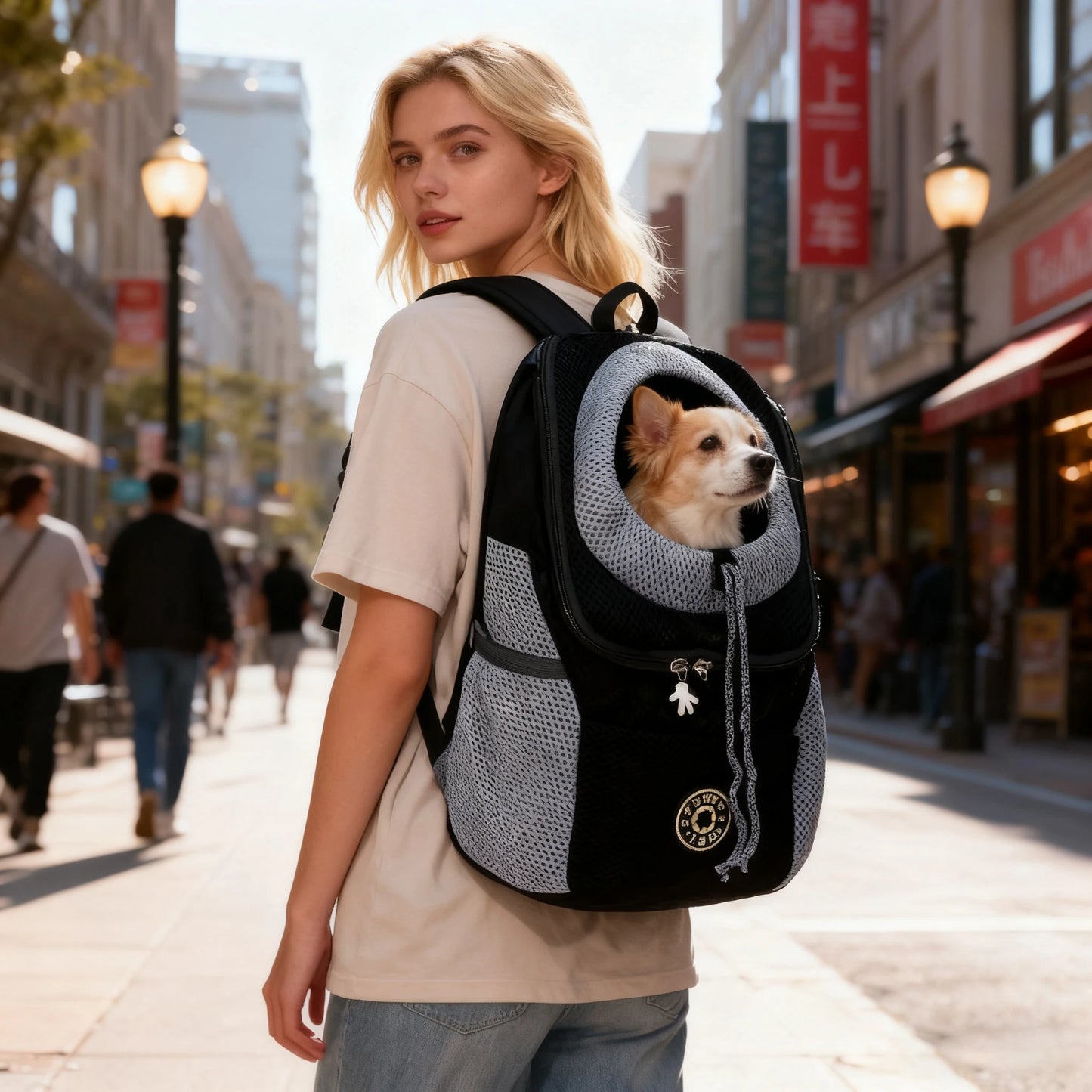 Dog Carrier Backpack for Pets, Thickened Sponge Pet Front-Facing Dog Carrier Backpack, Portable Puppy Transport Dog Bag