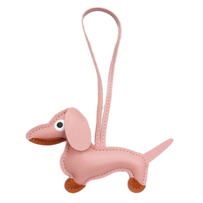 Mini Dachshund Dog Keychain  PU Leather Animals Keyring Hanging Ornament Backpack Handbag Charm Gift for Men Women