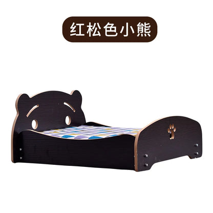 Removable Washable Four-season Universal Princess Nest Pet Dog Wooden Bed with Cushion Nest Teddy Medium and Small Dog Cat Bed