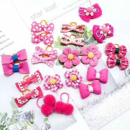 10pcs Sweet Style Dog Bows Puppy Cat Valentine's Day Hair Bowknot Rubber Bands for Dogs Hair Decorate Pet Hair Accessories