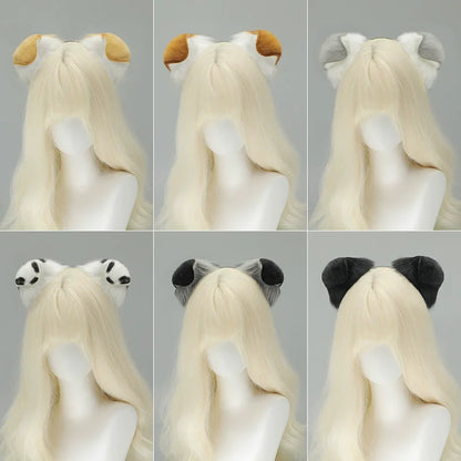 New Anime Handmade Kawaii Dog Furry Ears Headband Night Party Simulated Cute Wolf Dog Ears Cosplay Props