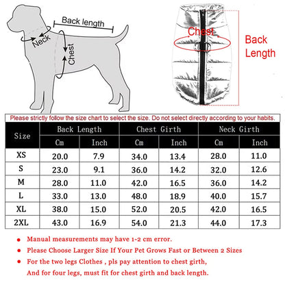 Waterproof Pet Jacket Winter Warm Dog Clothing Outdoor High Neck Vest Coat With D-ring For Small Medium Dogs Cats Chihuahua