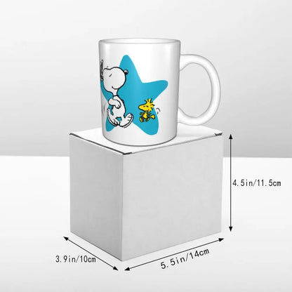 Manga Snoopy Woodstock Cartoon Dog Coffee Mug DIY Customized Ceramic Tea Milk Mug