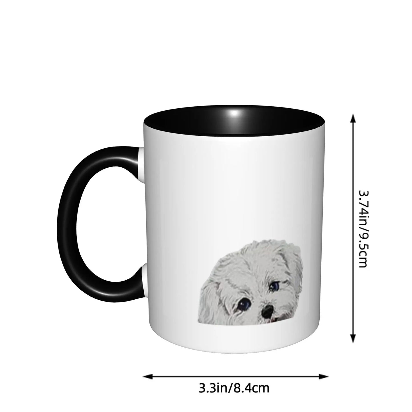Maltese Dog Mugs With Black Handle Birthday Coffee Mugs Ceramic Tea Cups 11oz