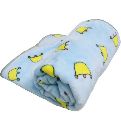 Soft Fluffy Flannel Dog Blanket Cute Cartoon Print Pet Bed Sheet Mat Warm Breathable Cat And Dog Sleeping Blankets Pet Supplies