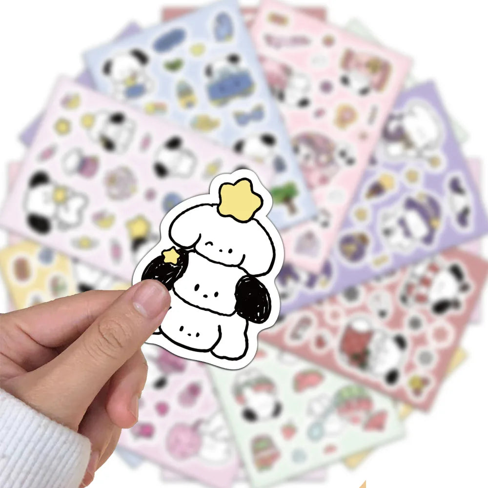 8PCS Happy Little White Dog Guka Stickers DIY Phone Cases Handbooks Decorative Cartoon Waterproof Stickers