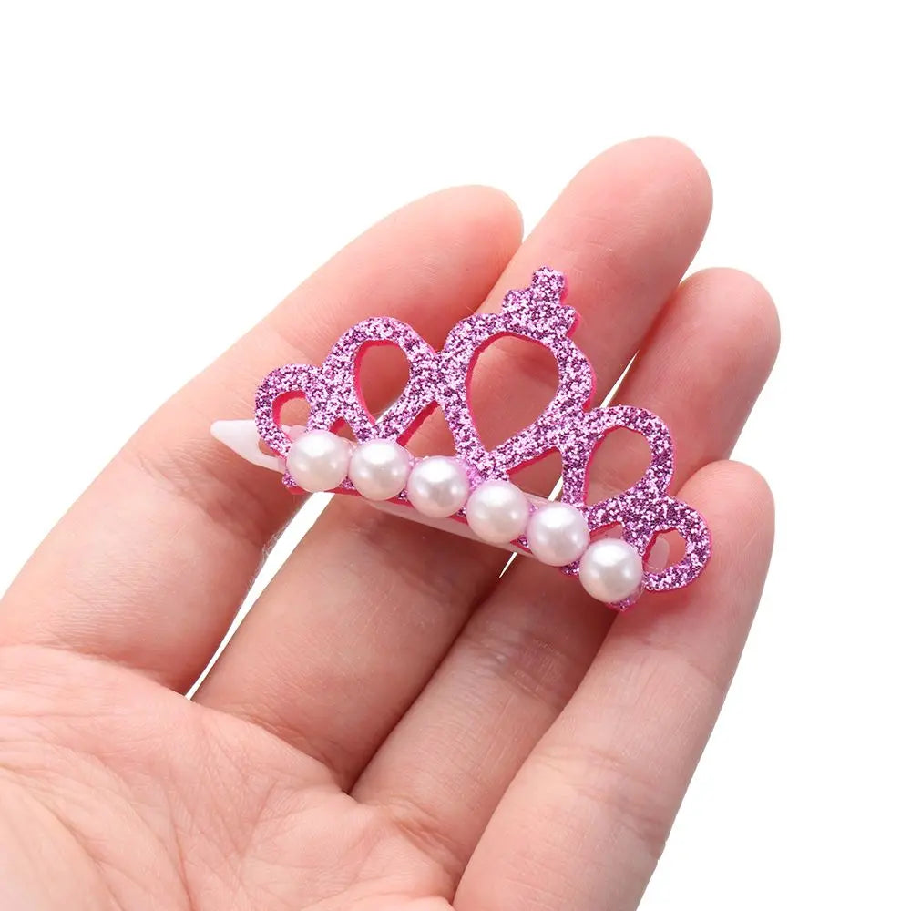 Small Dogs Faux Pearl Crown Shape Bows Hair Clips Bow Cute Head Decoration For Pets Hair Clips Grooming Cat Bow Pet Accessoires