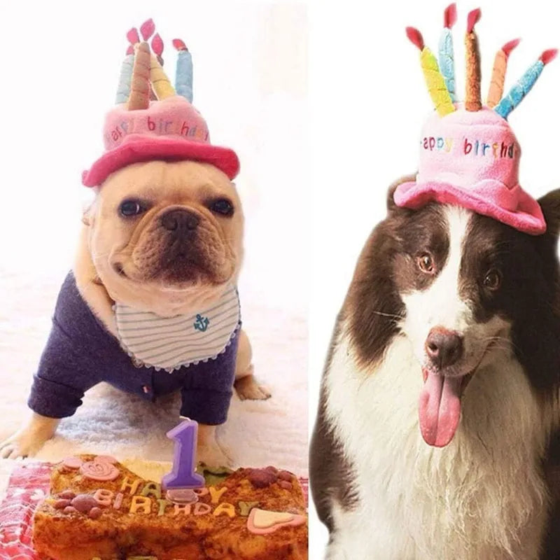 Cute Dog Birthday Toy Adorable Dog Cat Birthday Cake Hat Headwear Cap Puppy Kitten Hat Pet Gift Toys  аксесуари для собак
