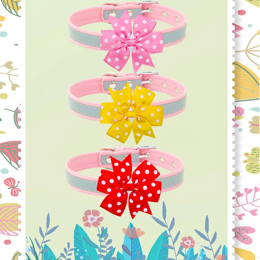 the POLKA DOT BOW - 10PCS Dog Bow Tie, Small Dog Accessories, Slide-able Dog Bowties - Polka Dot, Pet Supplies, Pet Dog Collar, Grooming Accessories for Dogs/Cats