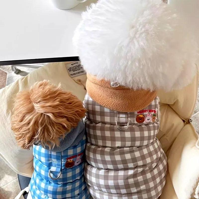 Cute Plaid Winter Dog Jacket Cotton Dog Hooded Coat Puppy Clothes Pet Warm Dog Costumes Chihuahua Dachshund Bichon Clothing 2025