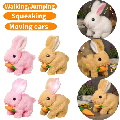 New Simulation Electric Rabbit Pet Toys Cute Electric Rabbit Interactive Toys Gift for Toddlers Birthday Plush Carrot Bunny Toys
