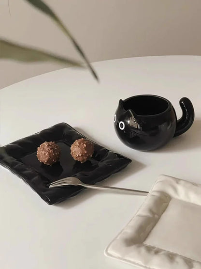 Cute Ceramic Cup Creative Siamese Cat Shaped Mug Coffee Cups Office Milk Cup Household Drinking Utensil Funny Birthday Gift