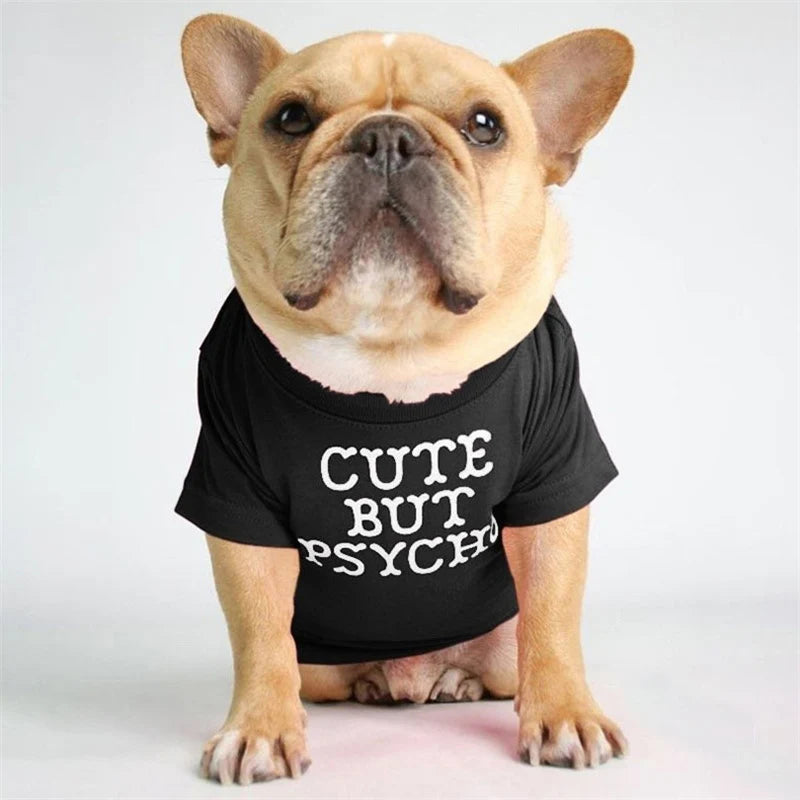 Spring Summer Pet Dog Clothes Round Neck T-shirt for Small Dogs French Bulldog Shiba Inu Puppy Pullovers Letter Print Vest