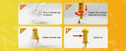 Yellow Duck Electric Foam Machine ,Handhold Automatic Soap Dispenser Foam Machine Launcher For Cat & Dog Bathing Pet Accessories