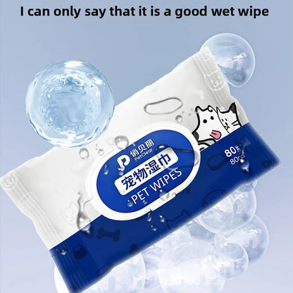 the DOGGY WET WIPES - PETCLEAR 80pcs Dog/Cat Wash-Free Wipes, Pet Bath Deodorant Wipes, Cat/Dog Disposable Grooming Tissues, Pet Cleaning Supplies