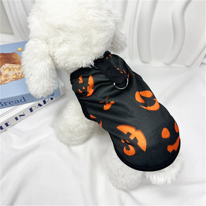 the CREEPYCUTE MESH COSTUME TEE - Summer Cat/Dog Vest, Mesh Breathable Pet Clothes for Small Dogs, Chihuahua, Yorkshire, Puppy/Kitten Halloween Cosplay Costume