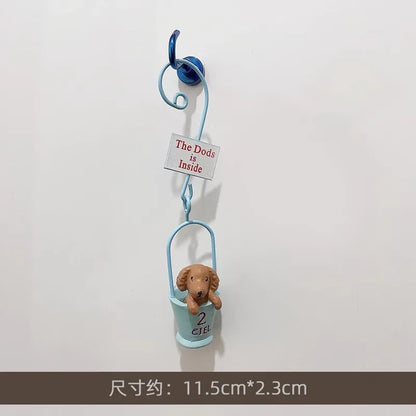 3D Fridge Magnet Puppy Cartoon Cat and Dog Refrigerator Stickers  Anti-theft Entrance Door Decorative Magnetic Creative Message