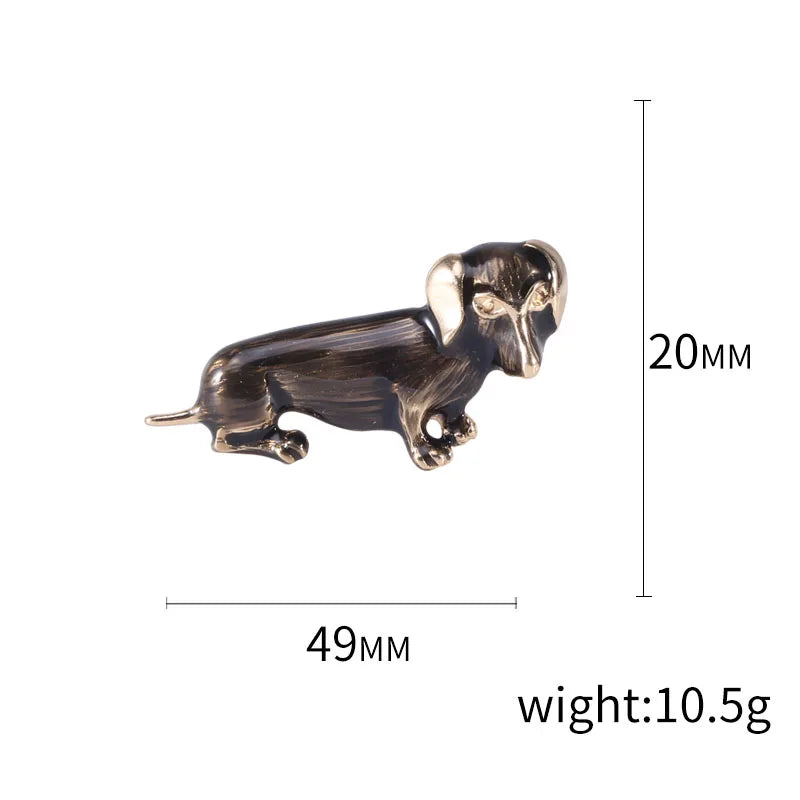 Classic Rhinestone Dog Brooches for Women Enamel Animal Pins Necklace Office Party Friend New Fashion Gifts Jewelry Accessories