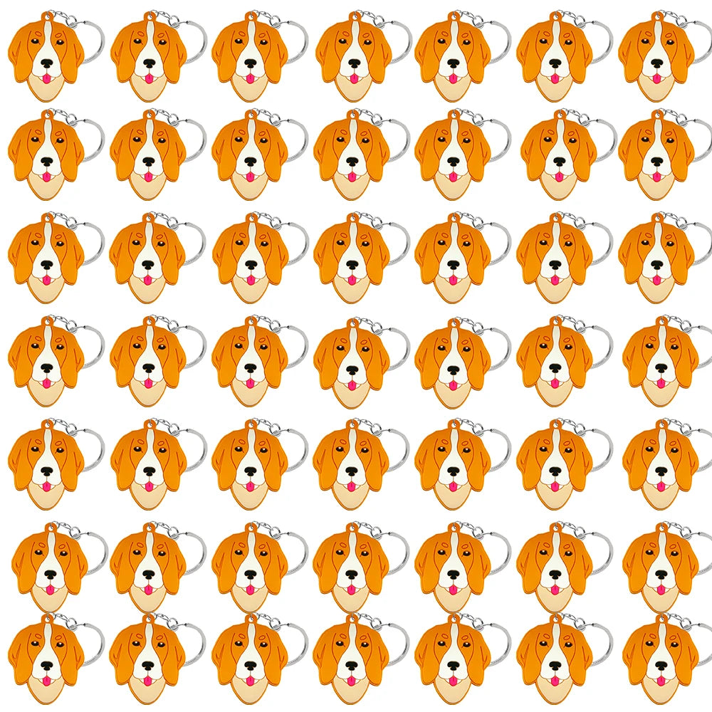 50PCS Cute Animal Keychain knife Ducks Dogs Cats Keyring for Women Men Kids Handbag Cool Car Key Accessories Friends Key Gifts