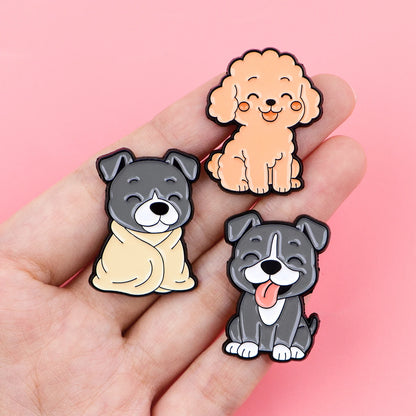 Cute Animals Dogs Cats Enamel Pins Cartoon Frogs Brooch Lapel Pin Badge on Backpack Clothing Accessories Fashion Jewelry Gifts