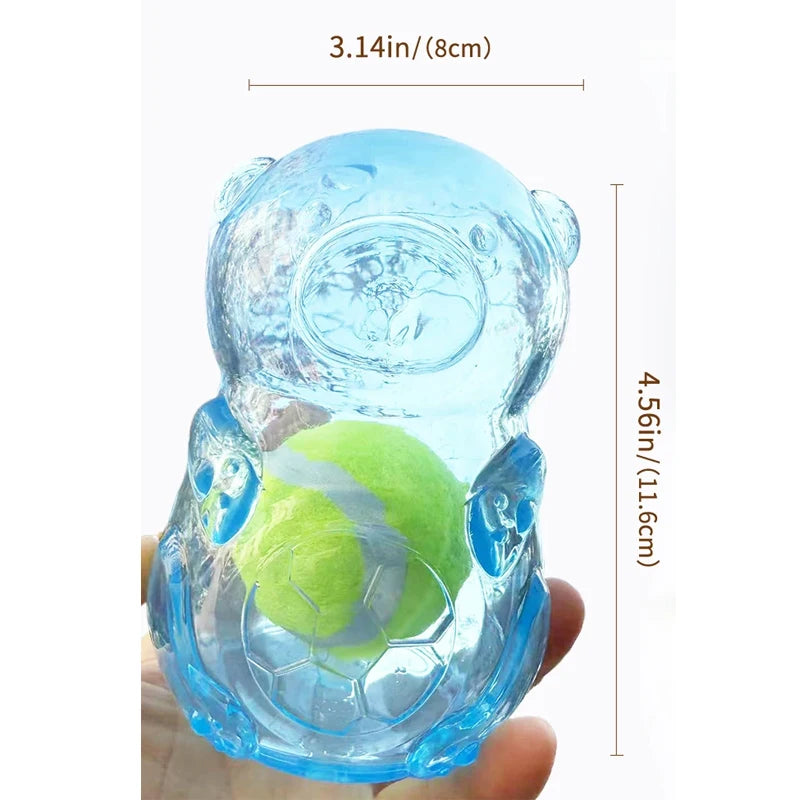 Pet Dog Chew Toy Outdoor Pet Puppy Bite Resistant Molar Floating Rubber Tennies Bear Squeaky Toy Dog Squeaky Toy Accessories