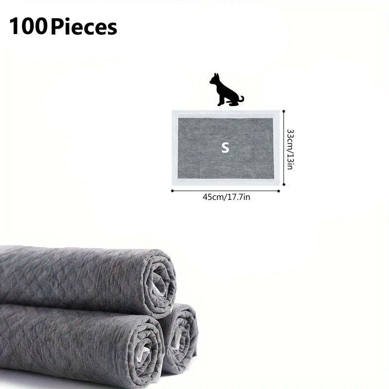 the ABSORBENT DOG PADS - 100/50/40/20PCS Absorbent Dogs Diapers, Disposable Puppy Training Pee Pads, Quick Dry Bamboo Charcoal Surface Mat, Clean Cushion