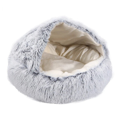 Cat Litter Crystal Plush Dog Kennel Plush Pet Kennel Shipping Deep Sleep Half Pack Warm Vacuum Round