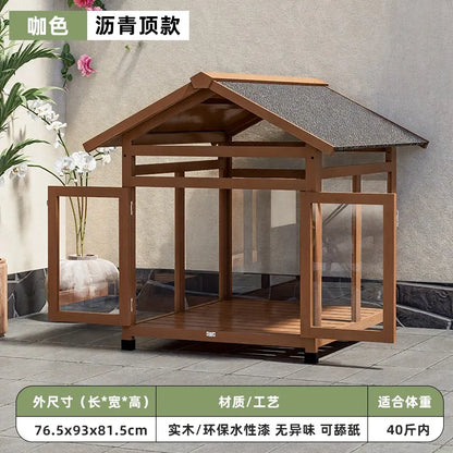 the ZEN DOGHOUSE - Doghouse Outdoor Warm and Rainproof Four-Season Universal Dog Cage, Outdoor Pet Nest Villa, Small Medium and Large Dog Sleeping