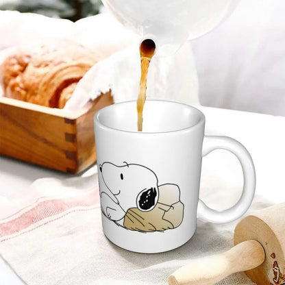 Manga Snoopy Woodstock Cartoon Dog Coffee Mug DIY Customized Ceramic Tea Milk Mug