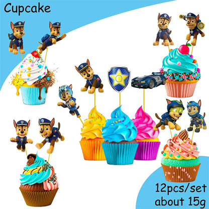 Chase Paw Patrol Birthday Party Gift Girl Party Supplies Children Favor Paper Tableware Ballon Plate Cup Table Accessories
