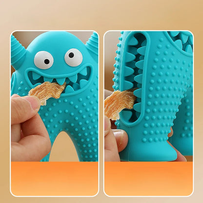 Dog Molar Toy Food Grade Silicone BPA Cute Little Monster Dog Tooth Cleaning Interactive Bite Resistant Sound Toy Pet Supplies