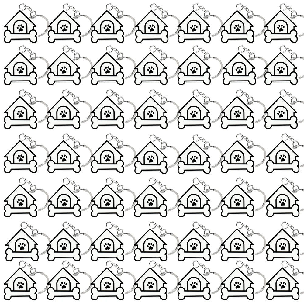 50PCS Cute Animal Keychain knife Ducks Dogs Cats Keyring for Women Men Kids Handbag Cool Car Key Accessories Friends Key Gifts